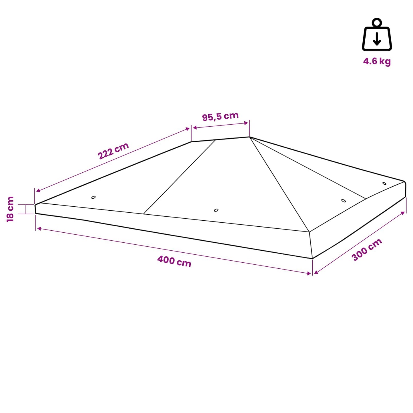 Gazebo Cover 300 x 400 cm Blue