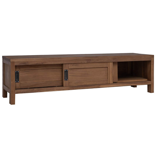 TV Cabinet 110 x 30 x 30 cm Solid Teak Wood Natural TV Cabinet 110 x 30 x 30 cm Solid Teak Wood Natural
