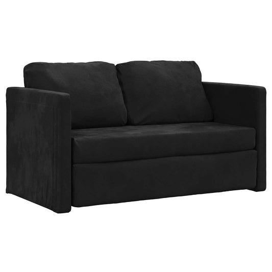 Folding Sofa Bed Black 122 x 70 x 60 cm Velvet Folding Sofa Bed Black 122 x 70 x 60 cm Velvet