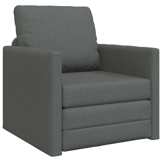 Folding Sofa Bed Dark Grey 74 x 77 x 81 cm Fabric Folding Sofa Bed Dark Grey 74 x 77 x 81 cm Fabric