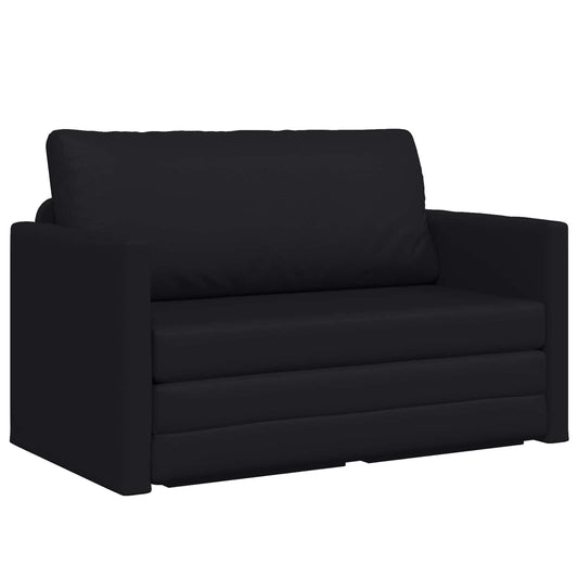 Folding Sofa Bed Black 124 x 71 x 78 cm PVC Folding Sofa Bed Black 124 x 71 x 78 cm PVC