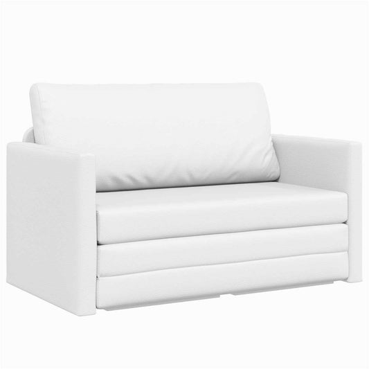 Folding Sofa Bed White 124 x 71 x 78 cm PVC Folding Sofa Bed White 124 x 71 x 78 cm PVC