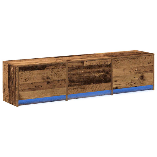 TV Cabinet with LED Old Wood 165 x 34 x 40 cm Engineered Wood TV Cabinet with LED Old Wood 165 x 34 x 40 cm Engineered Wood