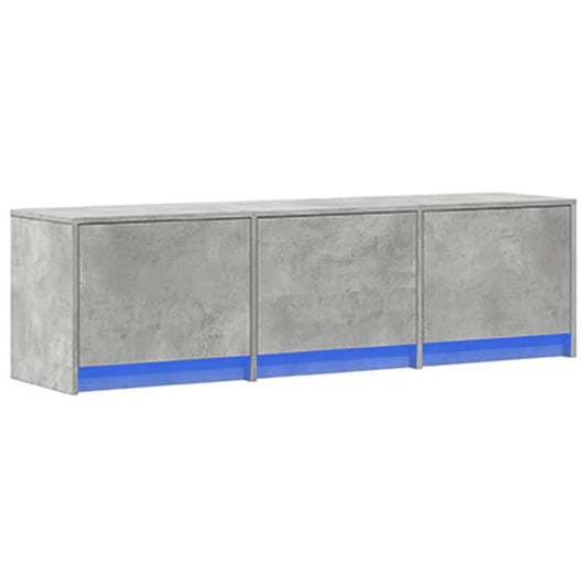 TV Cabinet with LED Concrete 140 x 34 x 40 cm Engineered Wood TV Cabinet with LED Concrete 140 x 34 x 40 cm Engineered Wood