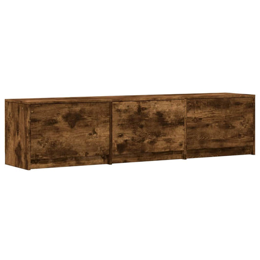 TV Cabinet with LED Smoked Oak 165 x 34 x 40 cm Engineered Wood TV Cabinet with LED Smoked Oak 165 x 34 x 40 cm Engineered Wood