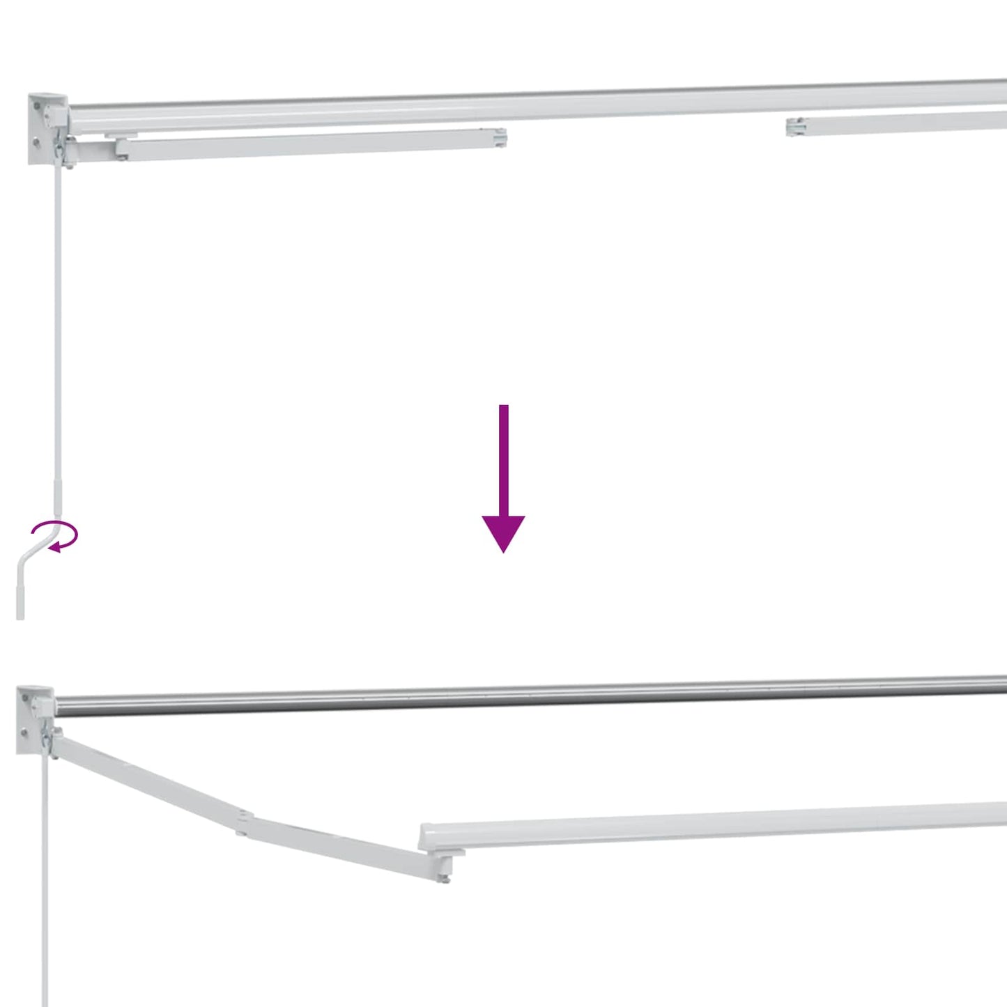 Manual Retractable Awning with LEDs 3.5 x 2 m