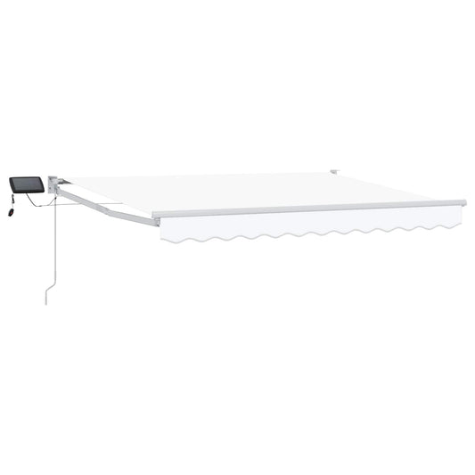 Manual Retractable Awning with LEDs White 3 x 2.5 m Manual Retractable Awning with LEDs White 3 x 2.5 m