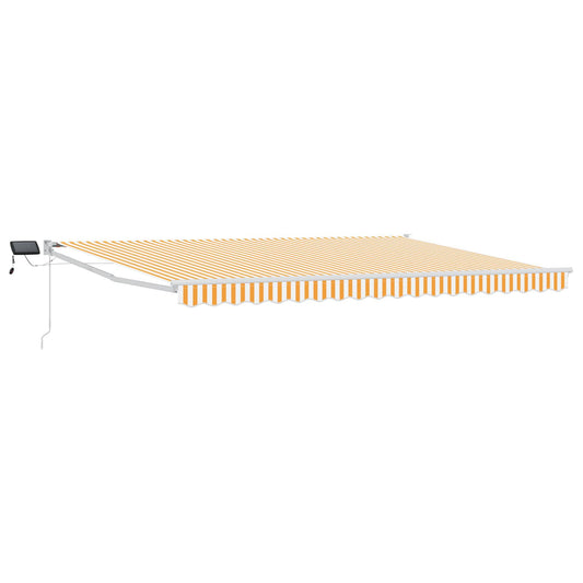 Manual Retractable Awning with LEDs Orange and White 4.5 x 3 m Manual Retractable Awning with LEDs Orange and White 4.5 x 3 m