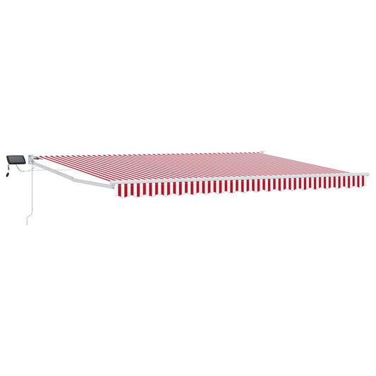Manual Retractable Awning with LEDs Red and White 5 x 3 m Manual Retractable Awning with LEDs Red and White 5 x 3 m