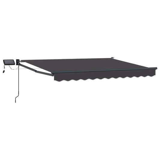 Manual Retractable Awning with LEDs Anthracite 3 x 2.5 m Manual Retractable Awning with LEDs Anthracite 3 x 2.5 m