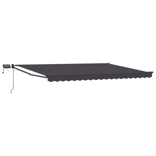 Manual Retractable Awning with LEDs Anthracite 4 x 3 m Manual Retractable Awning with LEDs Anthracite 4 x 3 m