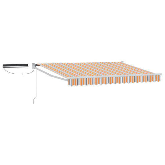 Electric Retractable Awning Grey, Orange and White 3 x 2.5 m Electric Retractable Awning Grey, Orange and White 3 x 2.5 m
