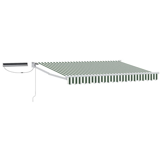 Electric Retractable Awning Green and White 3 x 2.5 m Electric Retractable Awning Green and White 3 x 2.5 m