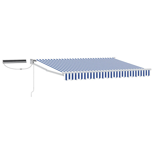 Electric Retractable Awning Blue and White 3.5 x 2.5 m Electric Retractable Awning Blue and White 3.5 x 2.5 m