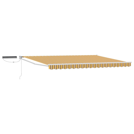 Electric Retractable Awning Yellow, Grey and White 4 x 3 m Electric Retractable Awning Yellow, Grey and White 4 x 3 m