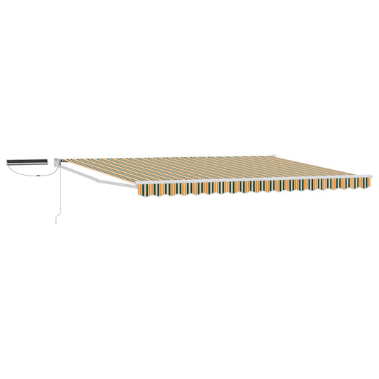Electric Retractable Awning Green, Yellow and White 5 x 3 m Electric Retractable Awning Green, Yellow and White 5 x 3 m