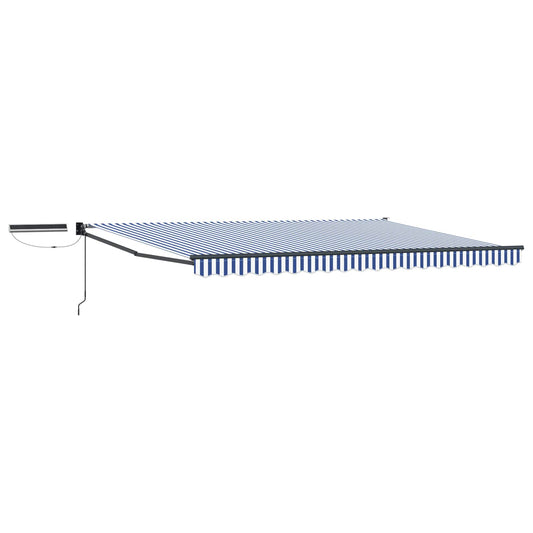 Electric Retractable Awning Blue, White and Anthracite 4 x 3 m Electric Retractable Awning Blue, White and Anthracite 4 x 3 m