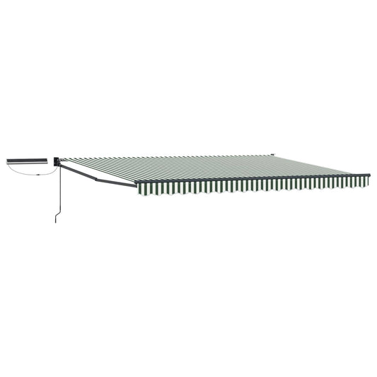 Electric Retractable Awning Green, White and Anthracite 5 x 3 m Electric Retractable Awning Green, White and Anthracite 5 x 3 m