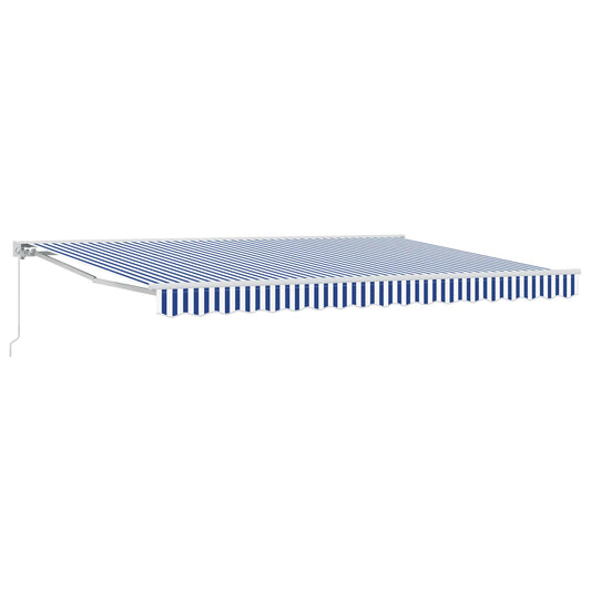 Manual Retractable Awning Blue and White 5 x 3 m Manual Retractable Awning Blue and White 5 x 3 m