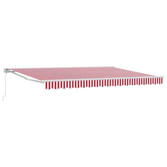 Manual Retractable Awning Red and White 5 x 3 m Manual Retractable Awning Red and White 5 x 3 m