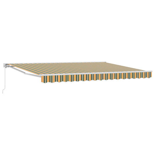 Manual Retractable Awning Green and Yellow 5 x 3 m Manual Retractable Awning Green and Yellow 5 x 3 m