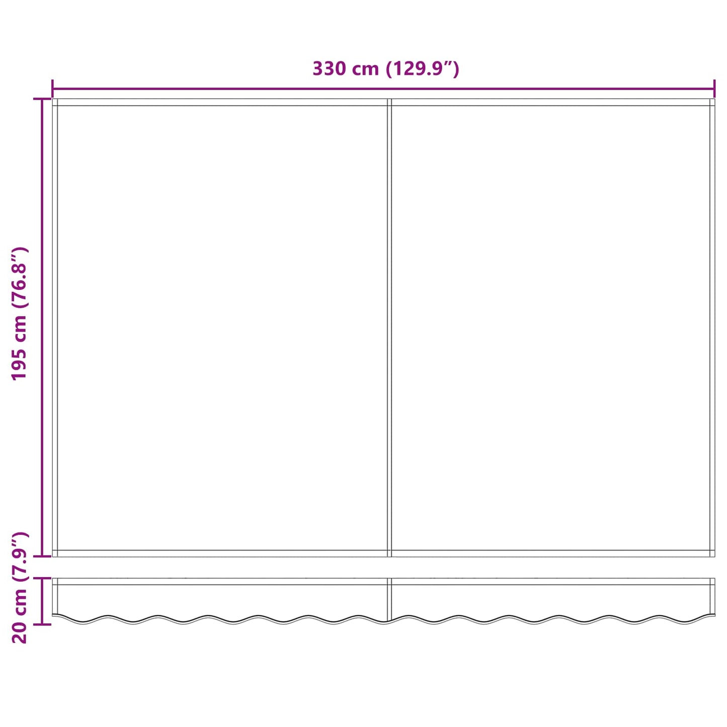 Manual Retractable Awning Orange, Black and Yellow 3.5 x 2 m