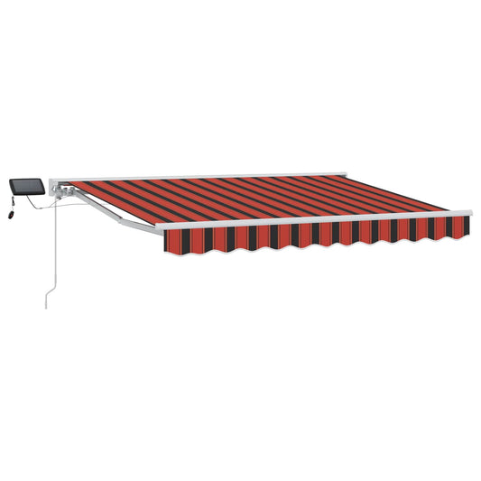 Manual Awning Frame with LEDs Orange, Black and White 3.5 x 2 m Manual Awning Frame with LEDs Orange, Black and White 3.5 x 2 m