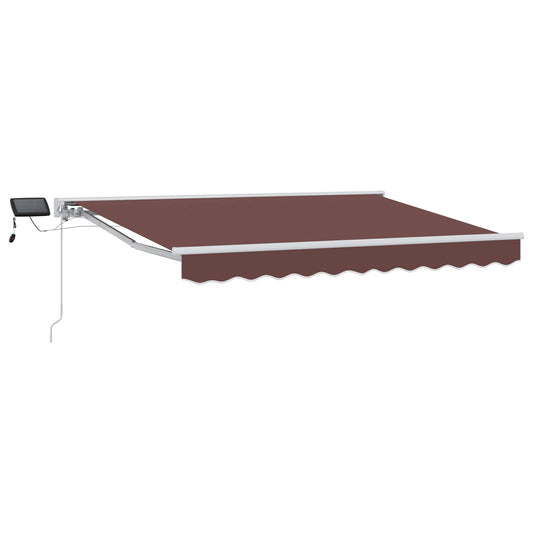 Manual Awning Frame with LEDs Brown and White 3.5 x 2 m Manual Awning Frame with LEDs Brown and White 3.5 x 2 m