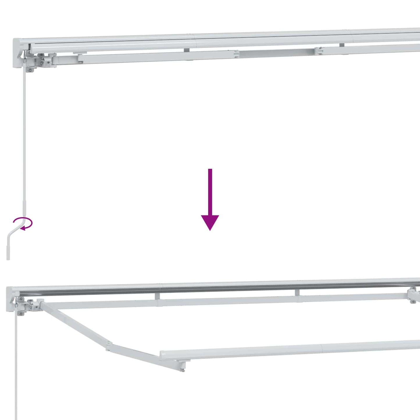 Manual Awning Frame with LEDs Yellow, Orange and White 5 x 3 m