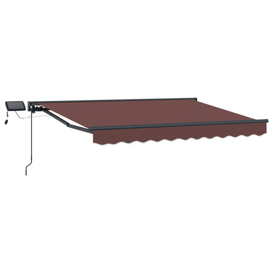 Manual Awning Frame with LEDs Brown and Anthracite 2.5 x 2 m Manual Awning Frame with LEDs Brown and Anthracite 2.5 x 2 m
