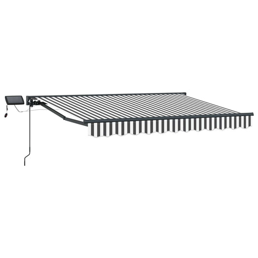 Manual Awning Frame with LEDs Anthracite and White 3 x 2.5 m Manual Awning Frame with LEDs Anthracite and White 3 x 2.5 m