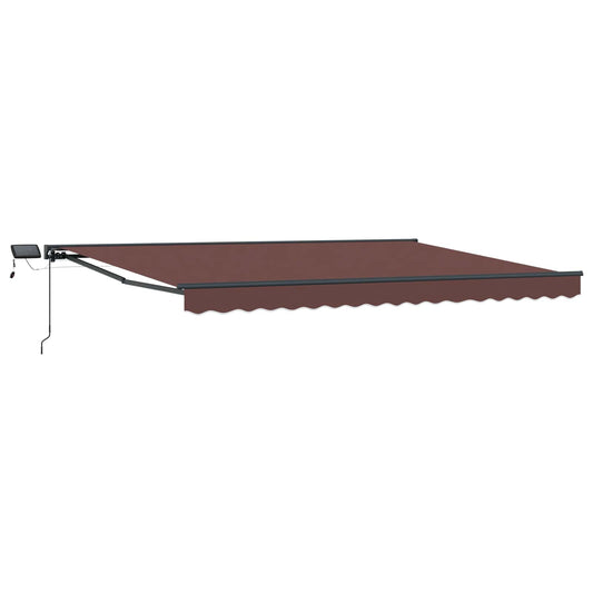 Manual Awning Frame with LEDs Brown and Anthracite 4 x 3.5 m Manual Awning Frame with LEDs Brown and Anthracite 4 x 3.5 m