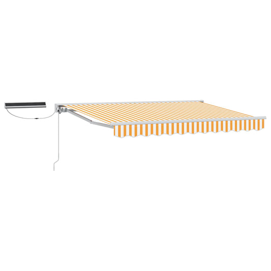 Electric Retractable Awning Yellow and White 3 x 2.5 m Electric Retractable Awning Yellow and White 3 x 2.5 m