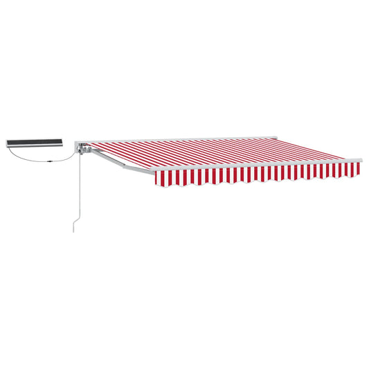 Electric Retractable Awning Red and White 3 x 2.5 m Electric Retractable Awning Red and White 3 x 2.5 m