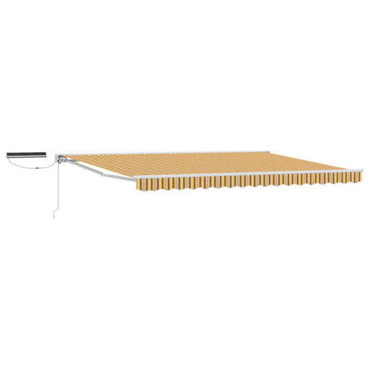 Electric Retractable Awning Yellow, Grey and White 4 x 3.5 m Electric Retractable Awning Yellow, Grey and White 4 x 3.5 m