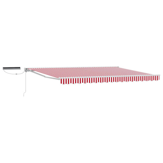 Electric Retractable Awning Red and White 4.5 x 3 m Electric Retractable Awning Red and White 4.5 x 3 m
