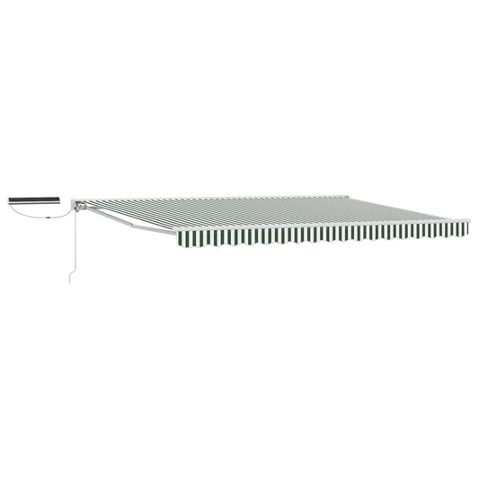 Electric Retractable Awning Green and White 4.5 x 3 m Electric Retractable Awning Green and White 4.5 x 3 m