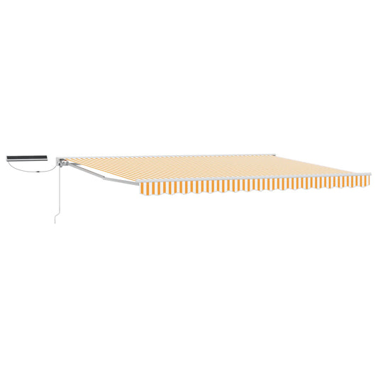 Electric Retractable Awning Yellow and White 4.5 x 3.5 m Electric Retractable Awning Yellow and White 4.5 x 3.5 m