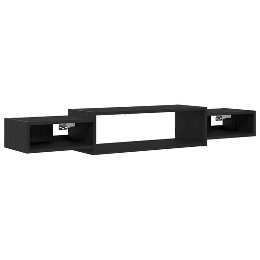 Wall-mounted TV Cabinet Wall-Mounted Black Oak 140 x 28 x 21 cm Wall-mounted TV Cabinet Wall-Mounted Black Oak 140 x 28 x 21 cm