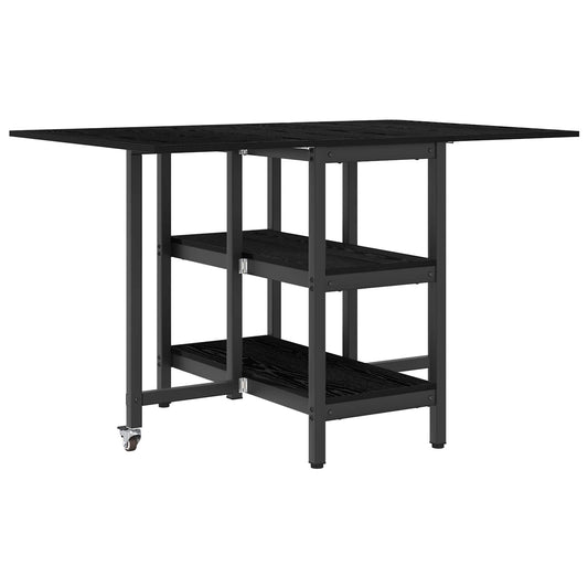 Dinning Table 122 x 80 x 76.5 cm Engineered Wood Black Oak Dinning Table 122 x 80 x 76.5 cm Engineered Wood Black Oak