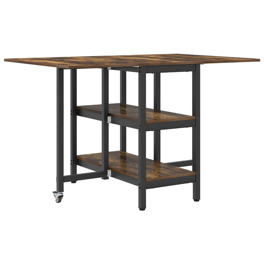 Dinning Table 122 x 80 x 76.5 cm Engineered Wood Smoked Oak Dinning Table 122 x 80 x 76.5 cm Engineered Wood Smoked Oak