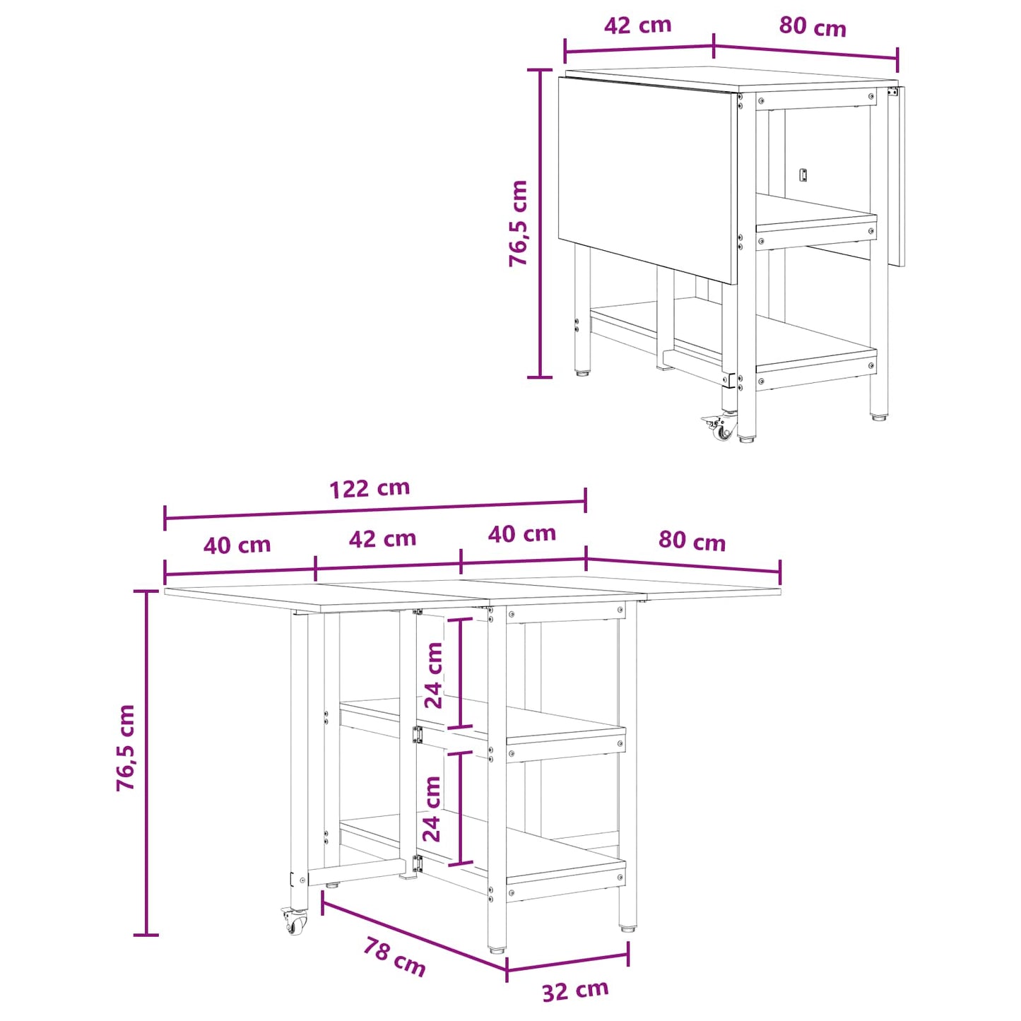 Dinning Table 122 x 80 x 76.5 cm Engineered Wood Artisan Oak