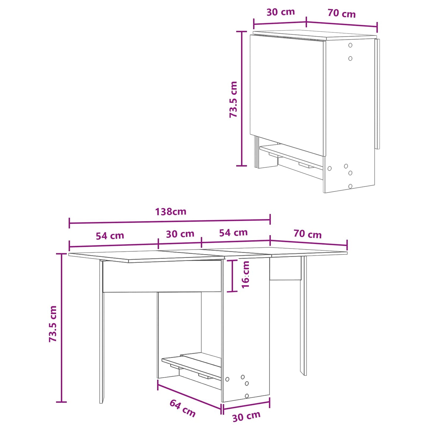 Dinning Table 138 x 70 x 73.5 cm Engineered Wood Old Wood