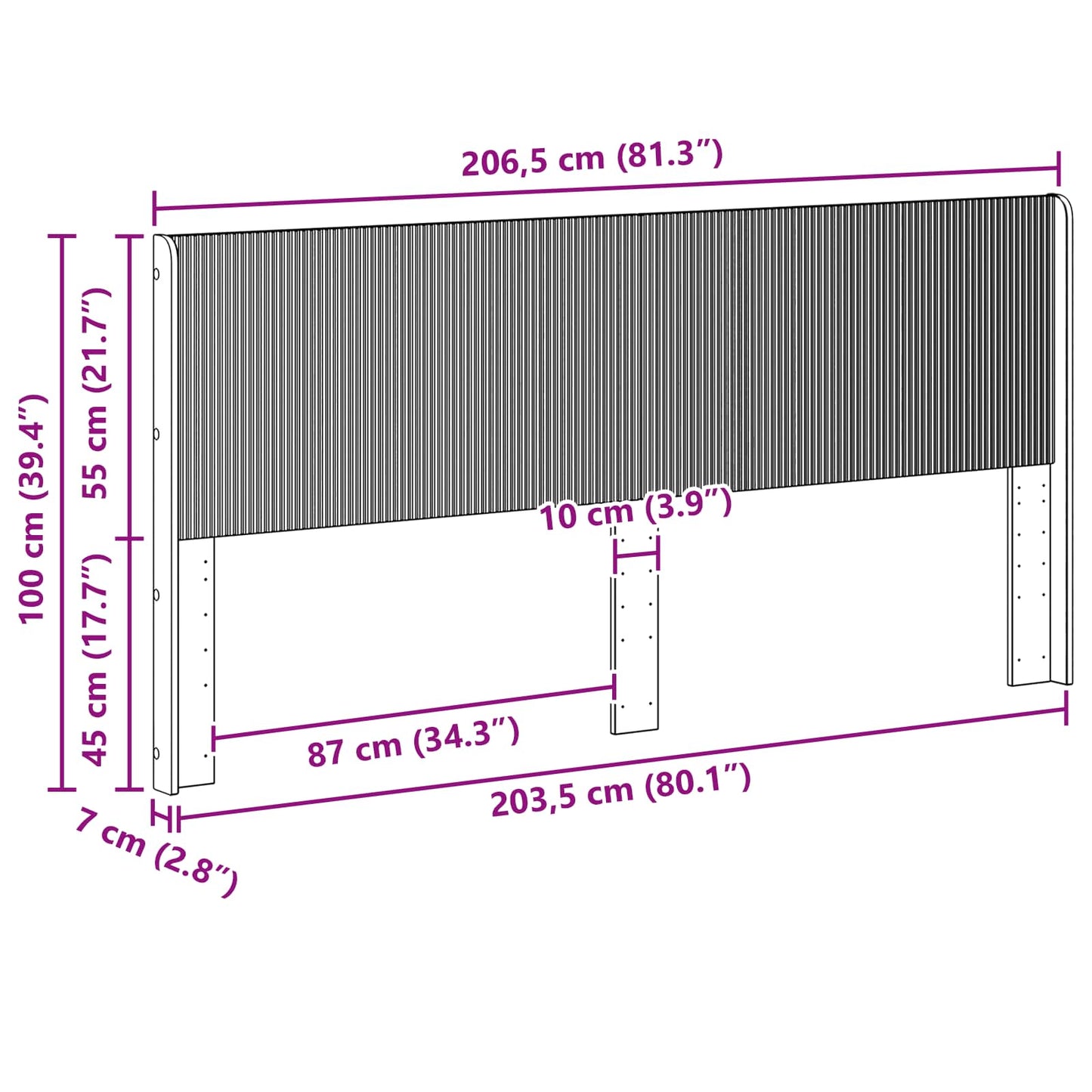 Headboard Sonoma Oak 200 cm Engineered Wood