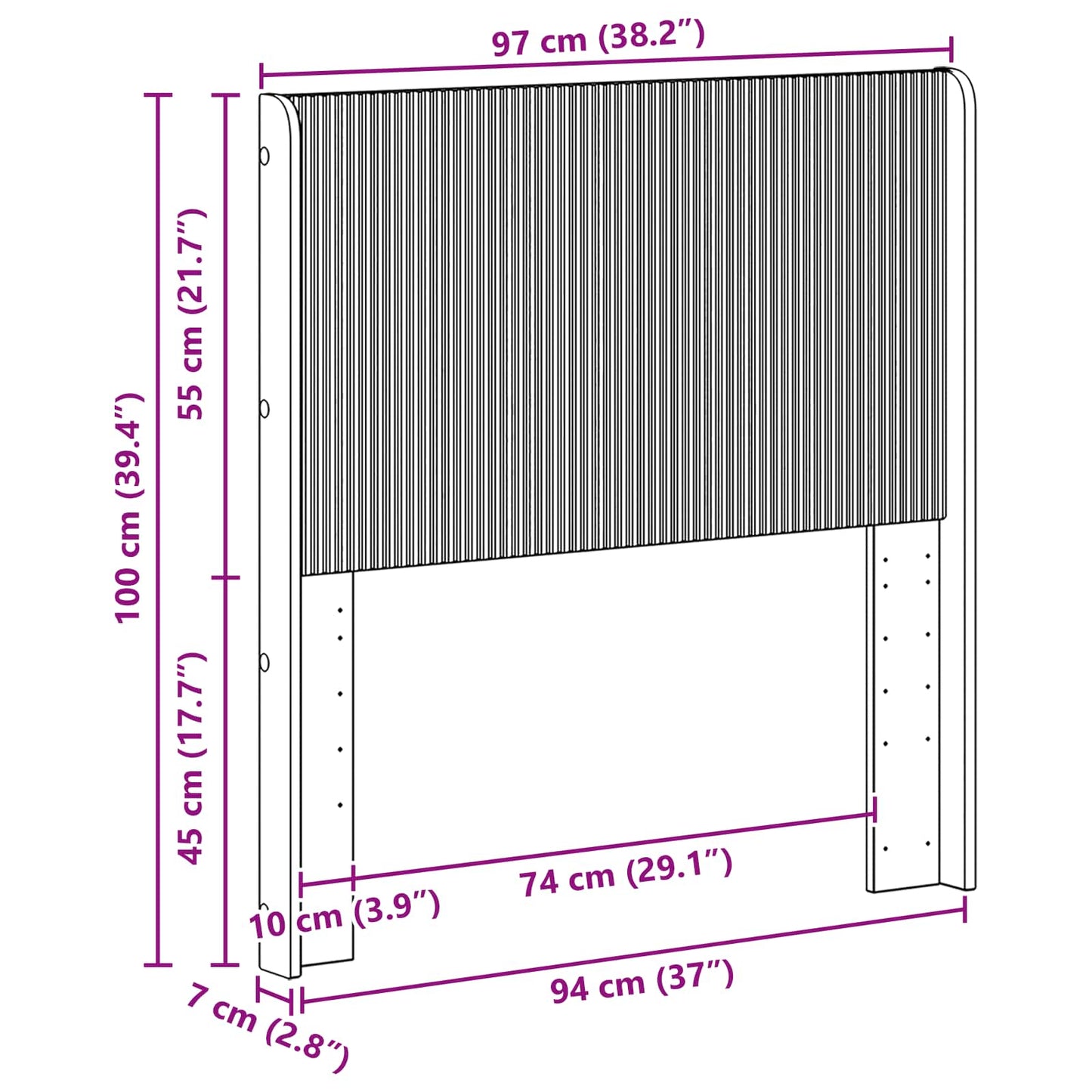 Headboard White Engineered Wood