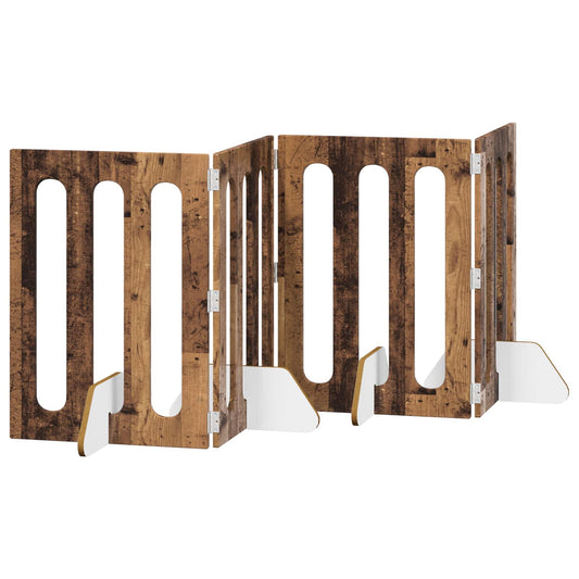 Folding Pet Fence 4 pcs Oak Wood 201 x 38 x 70 cm Folding Pet Fence 4 pcs Oak Wood 201 x 38 x 70 cm