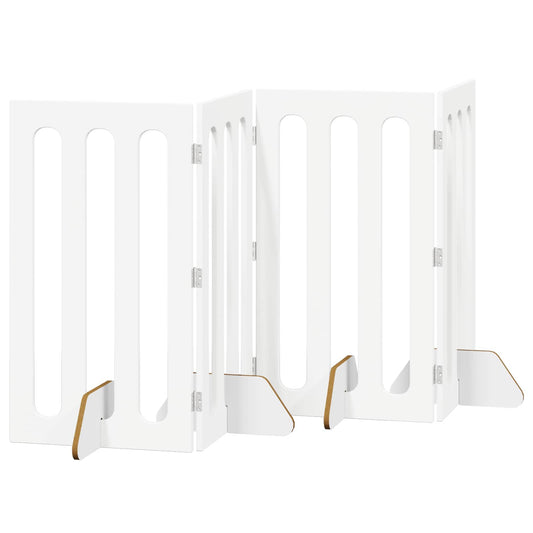 Folding Pet Fence 4 pcs White 201 x 38 x 90 cm Engineered Wood Folding Pet Fence 4 pcs White 201 x 38 x 90 cm Engineered Wood