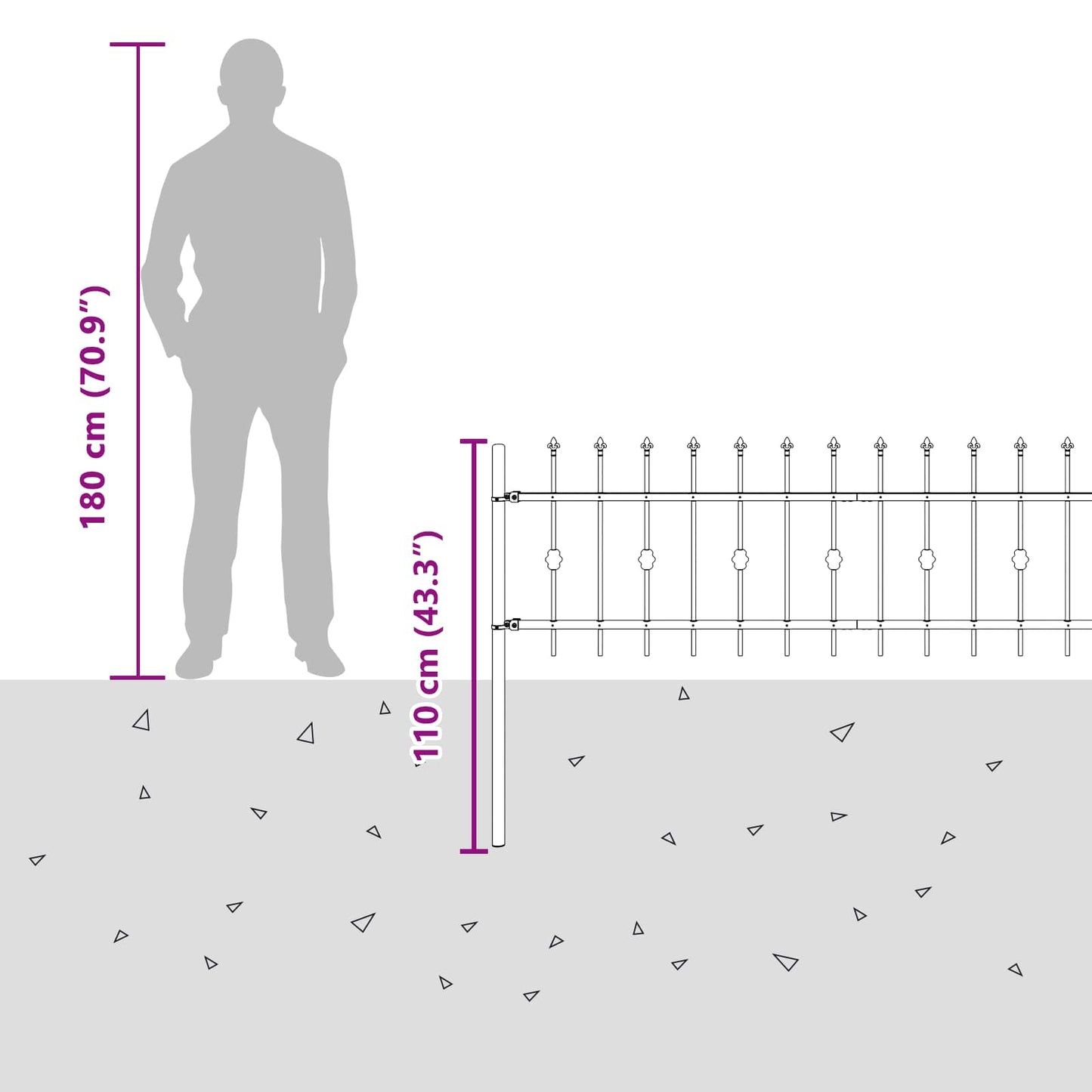 Spike Fence Asten Black