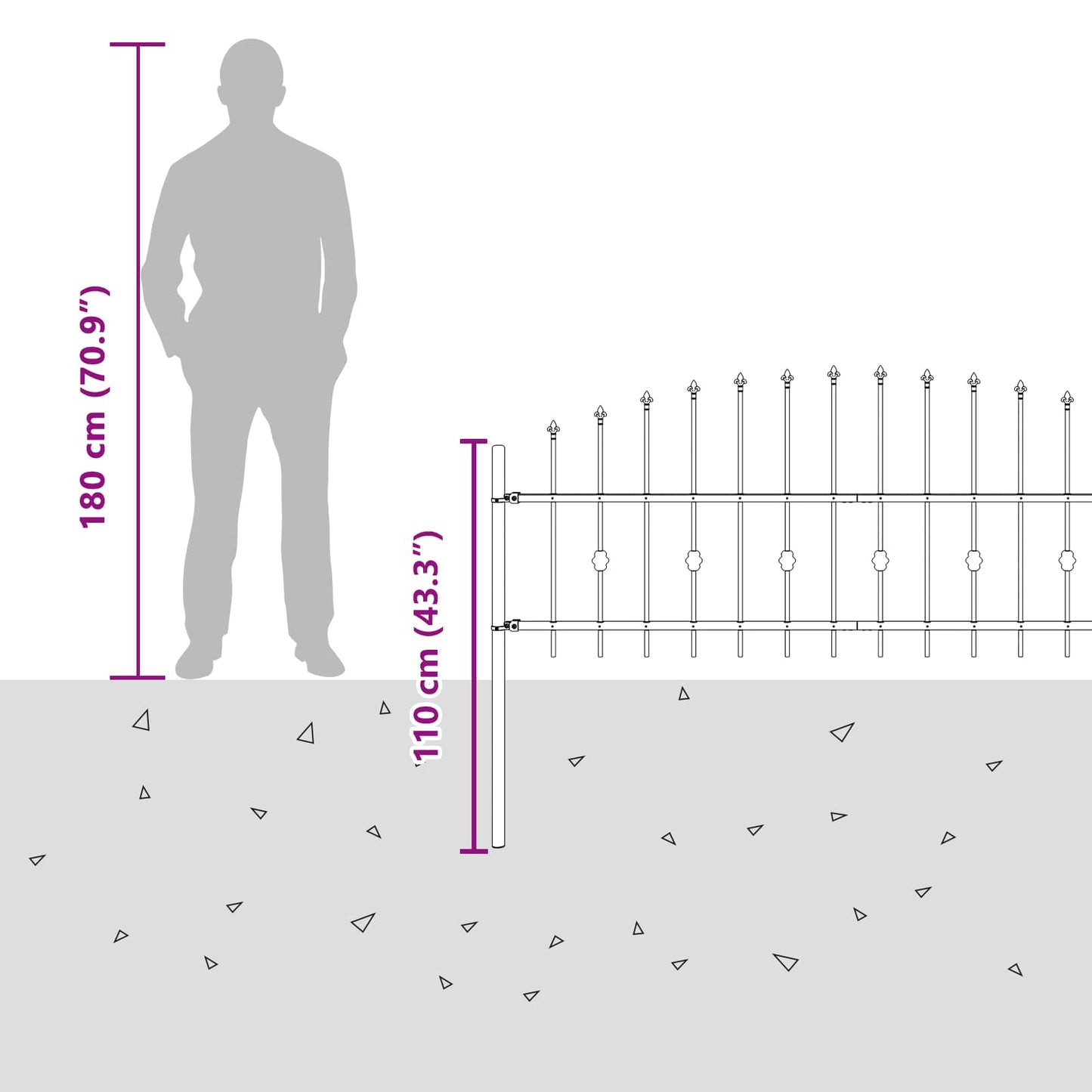 Spike Fence Asten Black