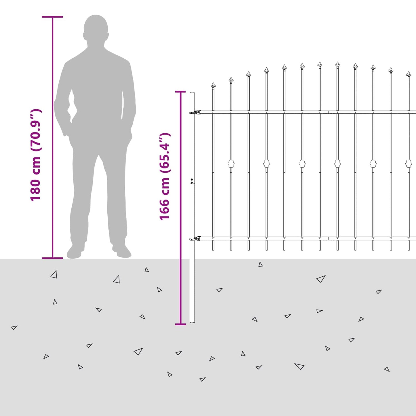 Spike Fence Asten Black